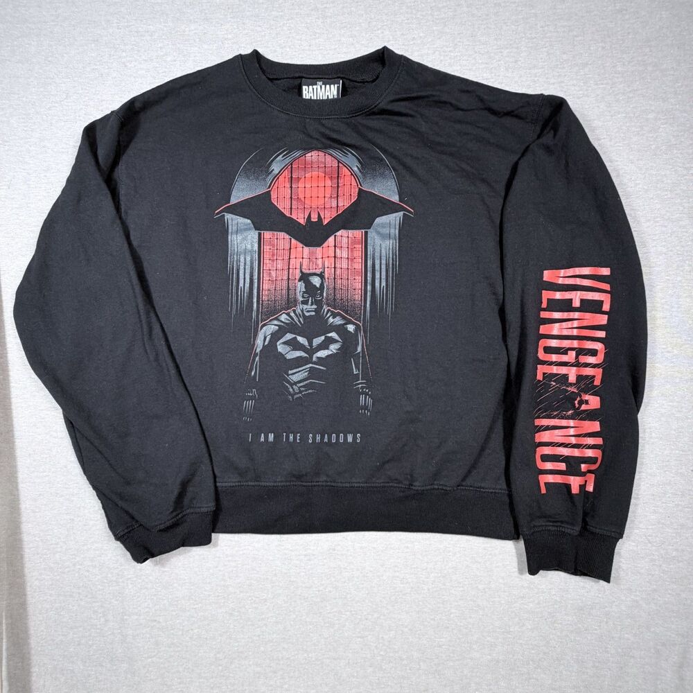 The Batman Women Crewneck Sweatshirt Black Medium Vengeance Shadow Movie